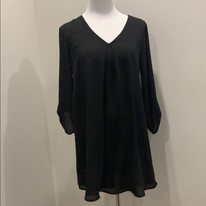 Black mini 3/4 sleeve dress